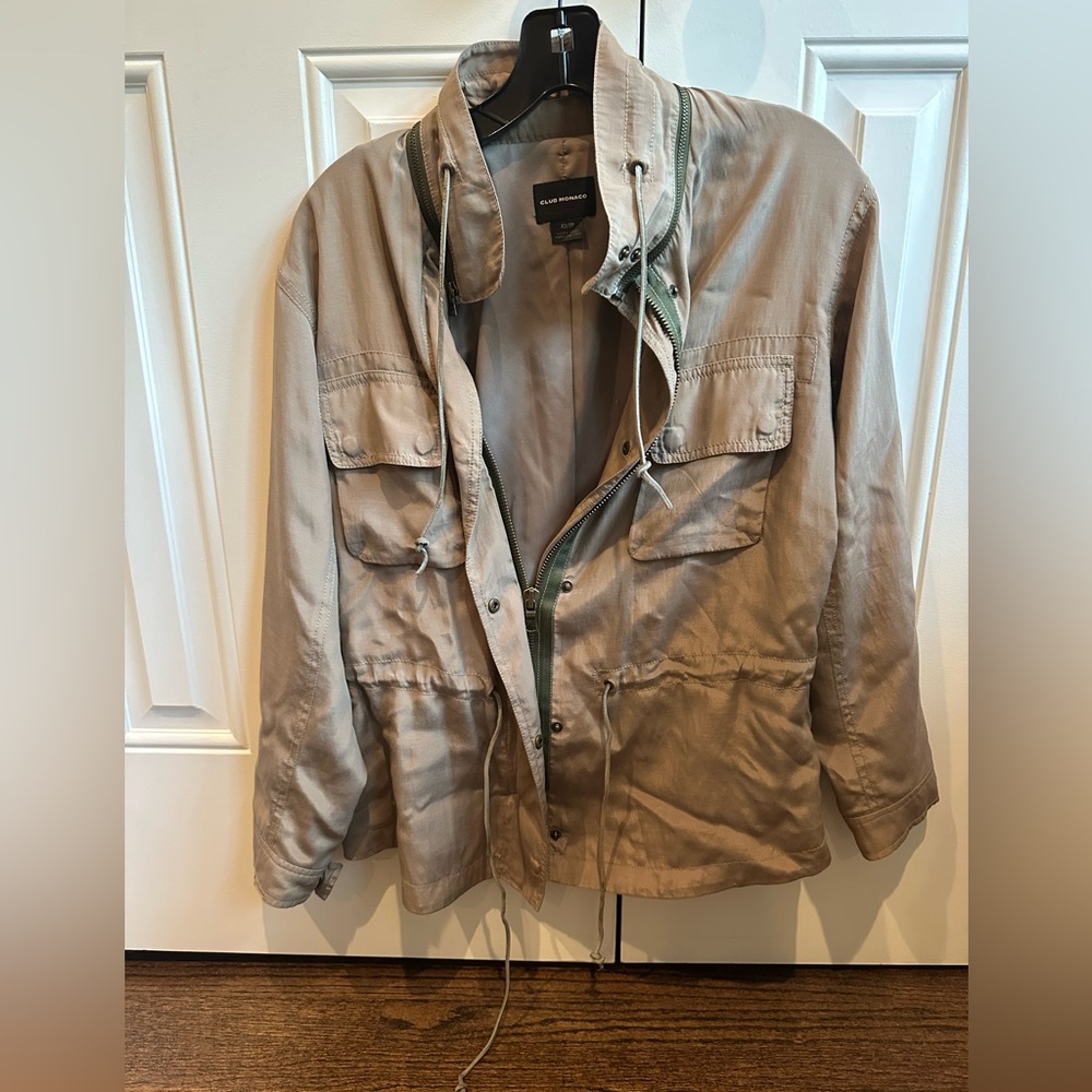 Club Monaco Olive Green Silk Jacket